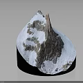 3D Terrain Model Showcasing Snow Covered Mountainous Region With Rocky Peaks And White Snow