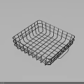 Black Square Metal Wire Mesh Storage Basket for Home Organization and Practical Use 3d model