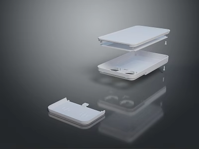 Foldable White Laptop with Multi Part Stand Structure in Modern Design 3d model