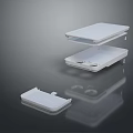 Foldable White Laptop with Multi Part Stand Structure in Modern Design