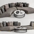 Modern Multiplayer Sofa Curved Sofa 3d model