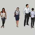 Group of Diverse People in Various Poses Against Blue Sky and Gray Ground