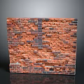 Red Brick Wall With Textured Surface And Mixed Color Bricks For Interior Design Decor 3d model