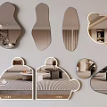 Various Shaped Decorative Wall Mirrors For Interior Decor 3d model