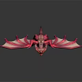 Vibrant Red Mythical Flying Dragon With Large Wings And Scaled Body