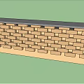 Rustic Brick Bar Counter Design With Textured Wall And Smooth Surface 3d model