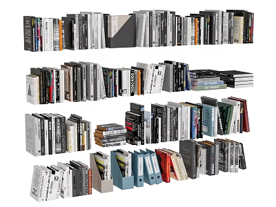 Various Books and Magazines Stacked Arranged in Organized Collections for 3d model