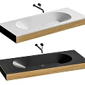 Modern Bathroom Washbasins With Wooden Countertops White And Black Designs