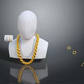 Mannequin Display With Gold Silver Necklaces Bracelets Earrings And Rings Fashion Accessories
