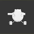White Industrial Water Pump With Cylindrical Body Inlet Outlet Ports And Mounting Base