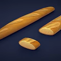 Fresh Golden Baguette Bread with Sliced Pieces and Soft Interior