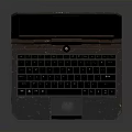 Open Laptop Electronic Appliance With Black Keyboard And Blank Screen Design 3d model