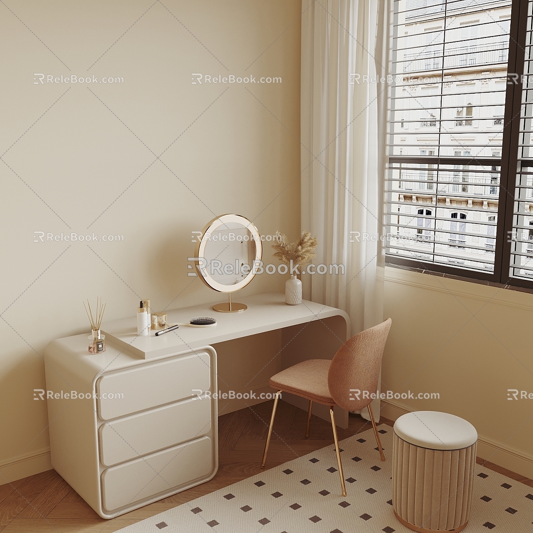 Modern Dresser Makeup Mirror model