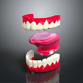 3D Dental Model Showing Upper Lower Jaw With Red White Teeth Structure