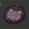 Ergonomic Black Gaming Steering Wheel with Red Stripe and Multiple Control Buttons