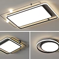 Modern Ceiling Lights with Square and Round Shapes Metal Frame LED Lighting for Home Interior