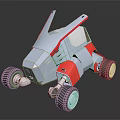 Futuristic Silver And Red Concept Car With Large Wheels And Sleek Exterior