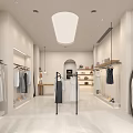 Elegant Minimalist Women Clothing Store Interior With Soft Lighting And Neat Fashion