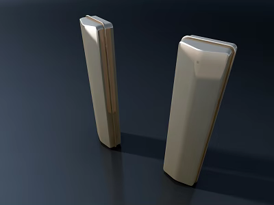 Modern Silver Shiny Long Strip Devices Standing On Dark Surface 3d model