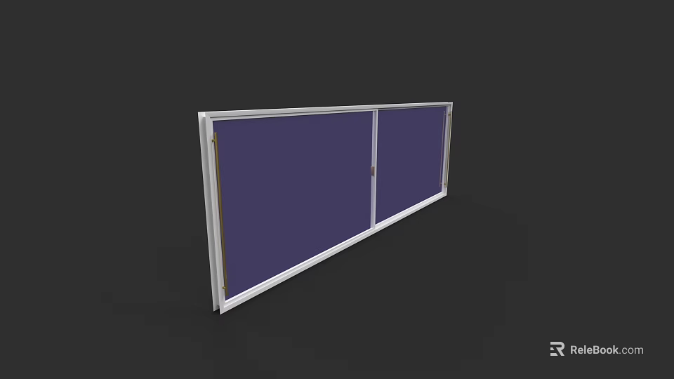Modern Double Door With Purple Panels And White Frame Design 3d model 