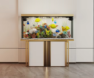 Modern Fish Tank Glass Fish Tank Aquarium Display Cabinet Side Cabinet 3d model