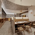 Chinese Style Restaurant Interior Design With Wooden Decor Chinese Character Lanterns And Marble Tables