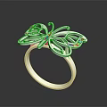 Silver Butterfly Shaped Ring With Gemstone Encrusted Wings And Elegant Design 3d model