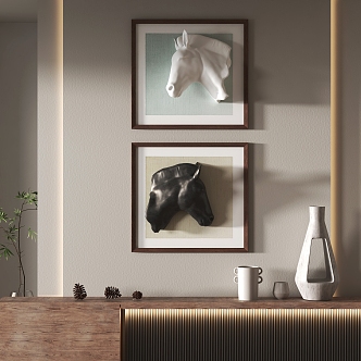 Modern Horse Head Decoration Hanging Painting 3d model