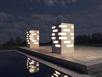 Modern lawn lamp 3d model