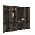 Modern Layered Bookshelf Design With Decorative Items Books And Lighting 3d model