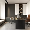 Modern Public Office Space With Workstations Ergonomic Chairs Green Plants And Pendant Lights