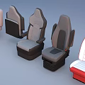 Various Modern Vehicle Seats With Different Colors And Upholstery Styles