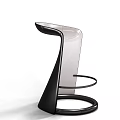 Modern Leisure Chair With Unique Curved Black Frame And Transparent Seat Design