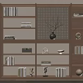 Stylish Modern Wooden Bookshelf With Multilayer Shelves Books Decorative Sculptures And Vases
