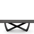 Modern Black Dining Table With Cross Shaped Base And Sleek Surface Design 3d model