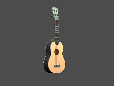 Handcrafted Wooden Ukulele For Musical Instruments And Art Supplies Collection 3d model