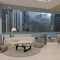 Modern muuumun Store Exterior With Glass Front And Interior Seating Area
