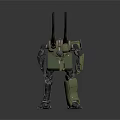 Green Intelligent Machine Mechanical Warrior With Dual Cannons And Long Rifle
