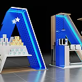 ANARA Letters Modern 3D Architectural Structure With Detailed Interior And Reflective Floor