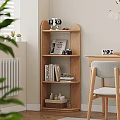 Modern Wooden Multi tiered Shelf With Books Camera And Decorative Items In Living Room