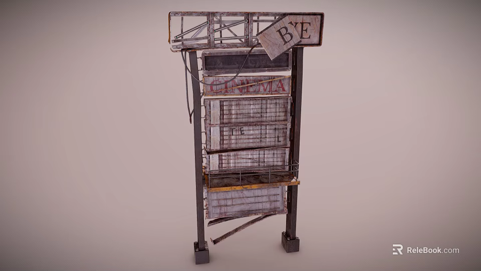 Commercial Metal Display Rack With Multi-layer Grid Baskets And B'E Sign 3d model 