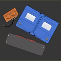 Household Electrical Appliances Featuring Blue Battery Device With Orange Knobs And Tools