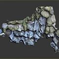 Natural Style Garden Ornament With Blue Green Stones And Stacked Design For Outdoor Use
