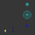 Intelligent Machines With Spherical And Disc Shaped Designs Under Blue Light