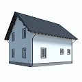 Detached House With White Exterior Black Roof Balcony And Wooden Railings