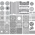 New Chinese-style openwork window component hardware 3d model