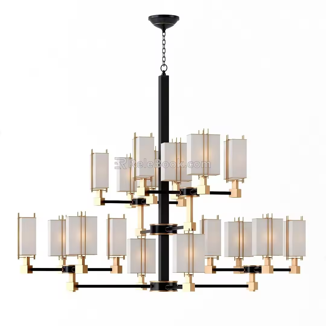New Chinese Chandelier 3d model