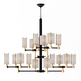 New Chinese Chandelier 3d model