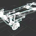 Detailed Car Chassis Mechanical Structure Featuring Suspension Wheel Brake And Shock Absorber Components