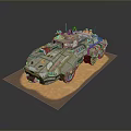 Military Tank Design With Heavy Armor Tracks and Turret Equipment Features